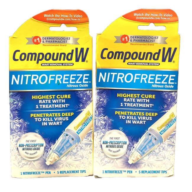 Compound W NitroFreeze Nitrous Oxide Wart Treatment, 1 Pen & 5 Replaceable  Tips