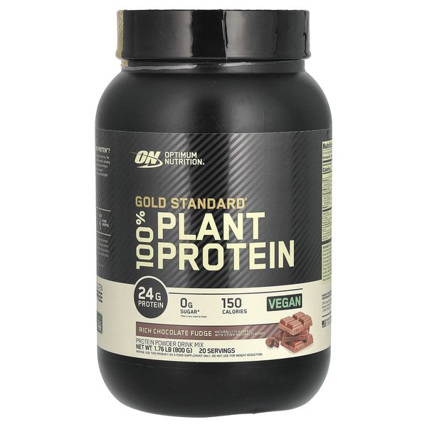 Gold Standard 100% Plant Protein, Rich Chocolate Fudge, 1.76 lb (800 g)