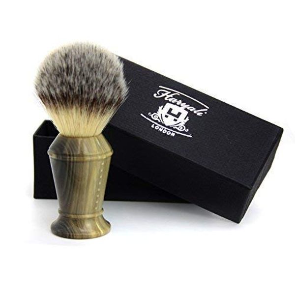 Synthetic Hair shaving Brush Artificial Horn Handle Classical box Presant for Men Gift