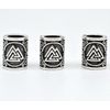 VALHALLA Viking Beard Bead Stainless Steel Valknut Silver Large