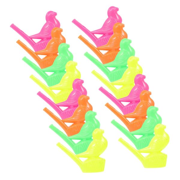 ERINGOGO 16pcs water flute music bird whistle for kids colored whistle bird whistle props portable train plastic adorable bird whistles water whistle props musical instrument