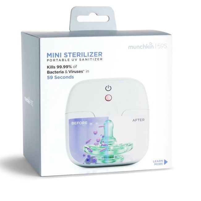 Portable UV Sterilizer, Kills 99.99% of Germs in 59 Seconds, White, Mini Box