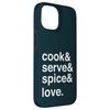 iPhone 15 Minimalist Typography Design About Cooking and Serving Case