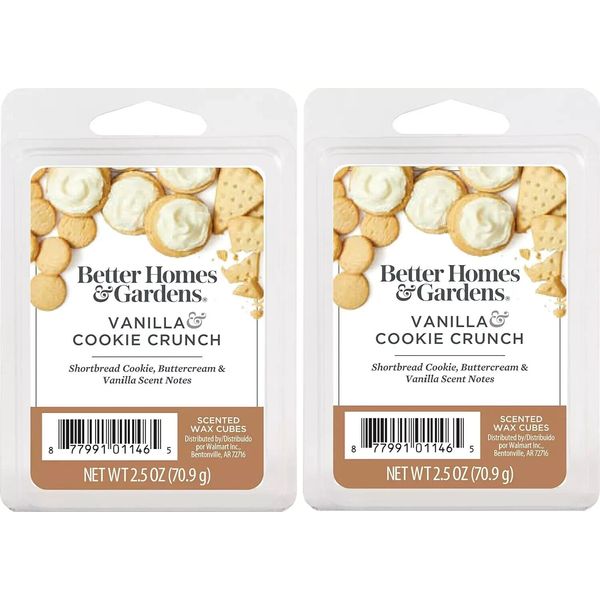 Better Homes & Gardens Scented Wax Melt Cubes 2.5oz (2) VANILLA COOKIE CRUNCH