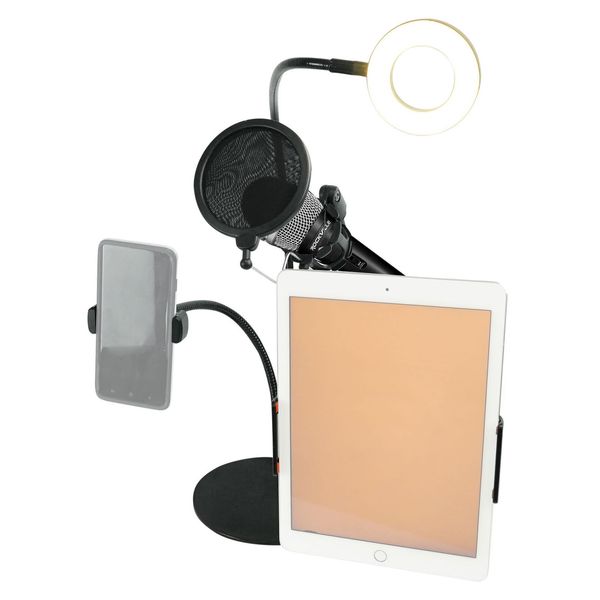Technical Pro LiveShow4LTM Zoom Stream Broadcast Podcast Mic+Phone+Tablet Stand