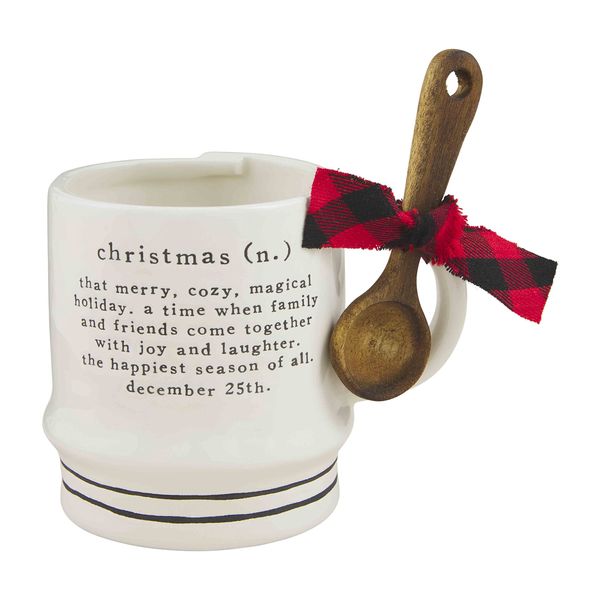 Mud Pie Christmas Word Mug Set, Christmas Definition, 3.75"