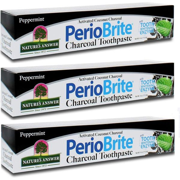 Nature's Answer PERIOBRITE Activated Charcoal Toothpaste (Pack of 3) 4 Oz.