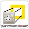 Single Socket Surround | Square | Acrylic Back Panel or Finger Plate | Light Switch Plug, Colour: Yellow