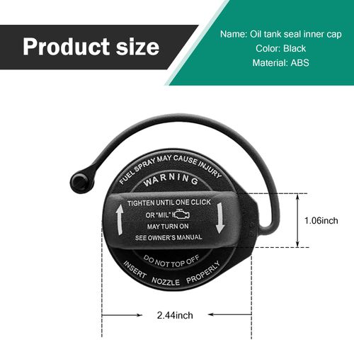 Arwrilt Fuel Tank Filler Cap, Waterproof Dustproof Gas Cap Replacement, Fuel Tank Cap Replacement Part 77300-06040, Compatible with Specific Car Models (Black)