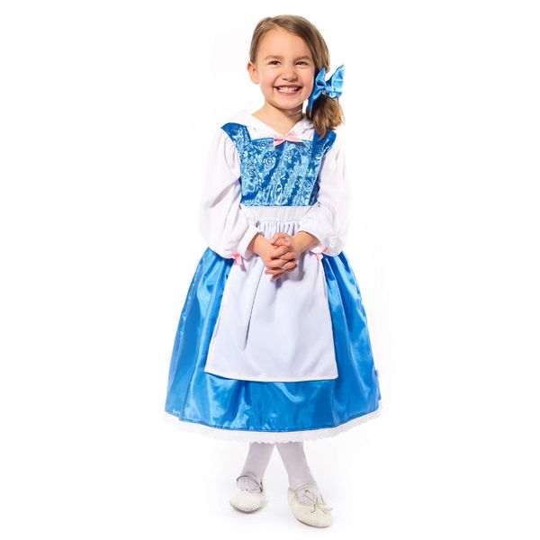 Little Adventures Beauty Day Dress with Bow Costume (Medium Age 3-5) - Machine Washable Child Pretend Play and Party Dress with No Glitter