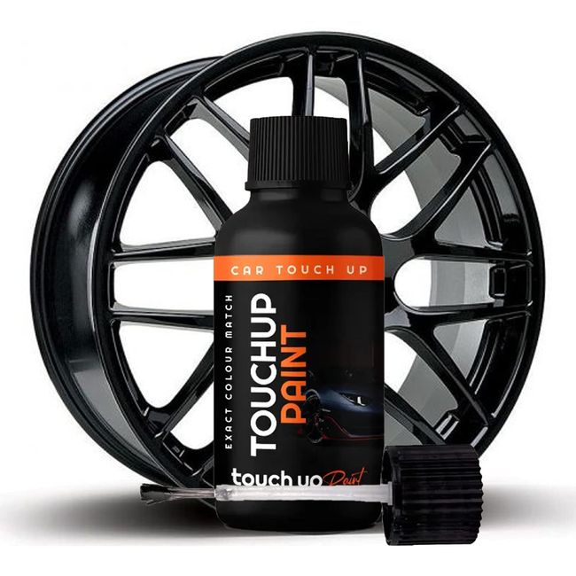 Xtremeauto Gloss Black Wheel Touch Up Paint Alloy Wheel Scratch Repair Car Rim Paint Black Alloy Wheel Repair Kit - Easy To Use Simple Application 'All In One' Bottle With Brush (Gloss Black)