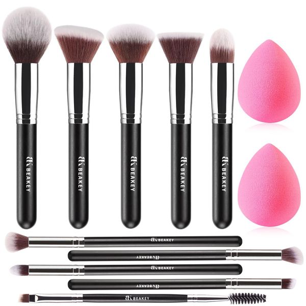BEAKEY Makeup Brushes Set Professional Foundation Eyeshadow Concealer Blush Pow