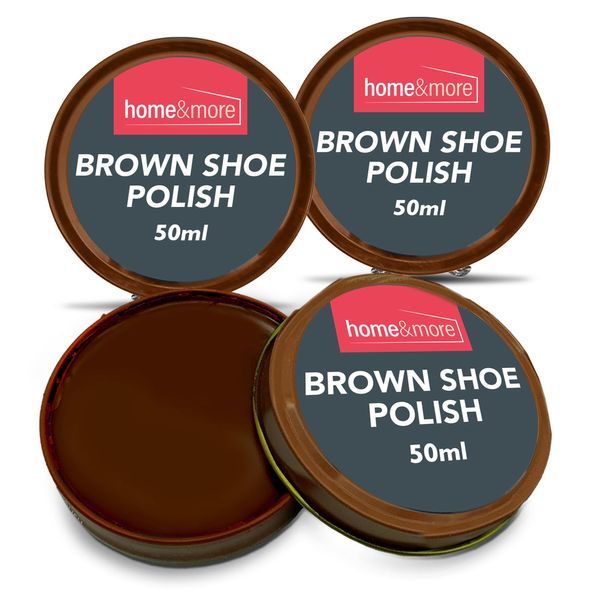 SOL 3pk Brown Shoe Polish | 50ml Tins Brown Boot Polish | Brown Leather Shoe Polish with Beeswax & Carnauba Wax for lasting Shine & Care | Brown Polish Shoes