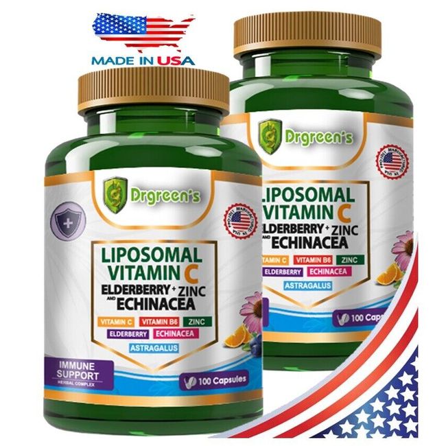 Premium Liposomal Vitamin C 200 Caps High Absorption Supplements Echinacea zinc