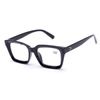 ZUVGEES Retro Style Square Reading Glass Big Eyeglass Frames Large lens 50mm (Black, 1.00)