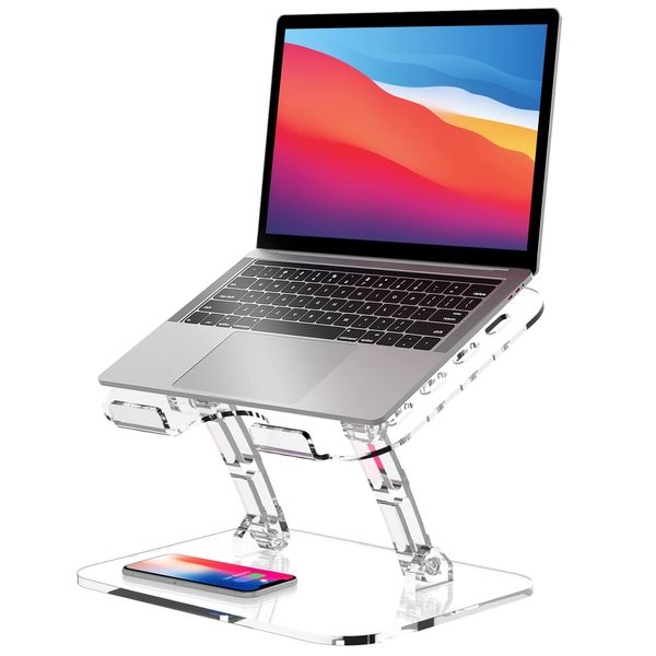 Lpoake Adjustable Foldable Laptop Stand, Portable Ergonomic Computer Stand for Laptop, Compatible with 10 to 15.6 Inches Notebook Computers