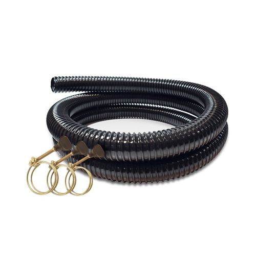 Swell Anti Kink Corrugated Flexible Pond Hose Pipe for Pond Pumps and Filters 5m with 3 Hose Clips (12mm Internal Diameter)