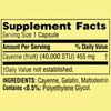 Spring Valley Cayenne Metabolism Support Supplement Capsules 455 mg 100 Count