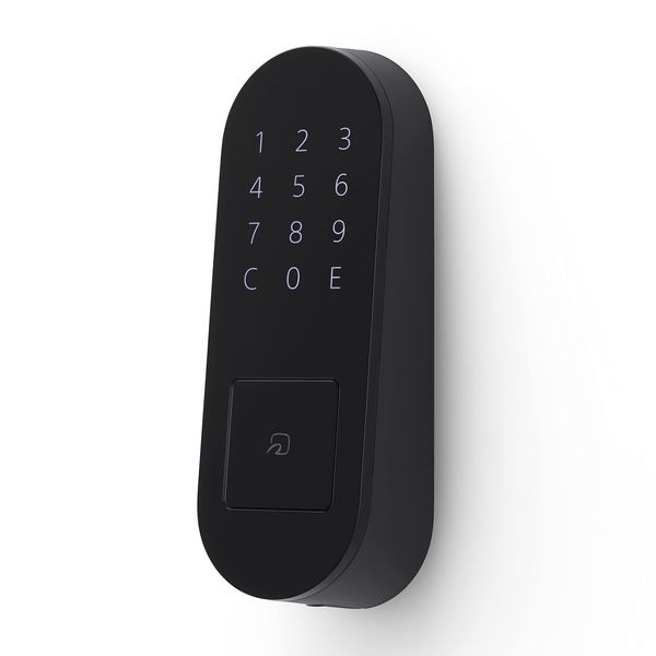 Qrio Pad Curio Pad, Black, Locked with PIN or Card, Smart Lock, Smart Home, AppleWatch, Alexa, GoogleHome, Entryway, Door Lock, Auto-Lock, Auto-Lock, Hands-free Unlocking, Retrofitting, No Construction Required, Security Prevention, Smartphone, Double-Sid