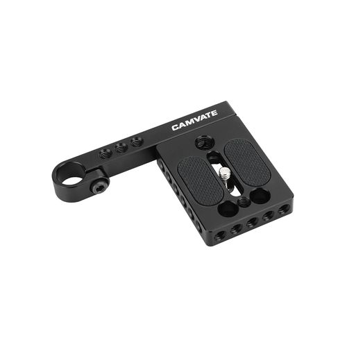 CAMVATE Universal Camera Baseplate with 1/4"-20 Thread Screw and 15mm Single Rod Holder Aluminum Cross Bar - 3094