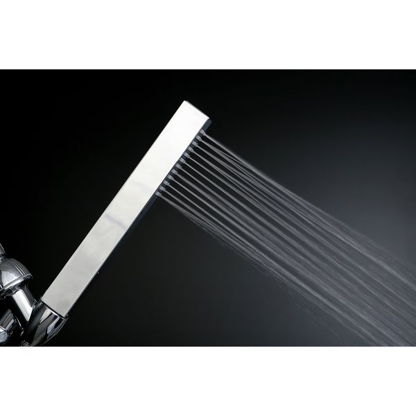 Kingston Brass KX82651 Designer Trimscape Claremont ABS Rubber Square Hand Shower, Polished Chrome