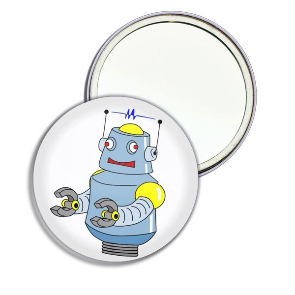 White Boy Robot - 77mm Round Compact Mirror