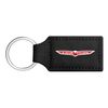 iPick Image Compatible with Jeep Trailhawk Rectangular Black Leatherette Key Chain