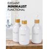 Bamboo Pump Bottle Set 500ML Refillable Shampoo and Conditioner Dispenser Empty