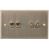 Knightsbridge CSTOG4AB 10AX 4G 2 Way Toggle Switch - Square Edge Antique Brass