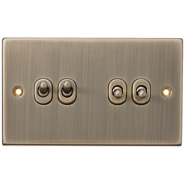 Knightsbridge CSTOG4AB 10AX 4G 2 Way Toggle Switch - Square Edge Antique Brass