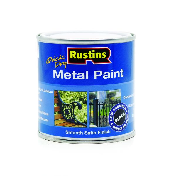 Rustins MPBK250 250ml Quick Dry Metal Paint - Black