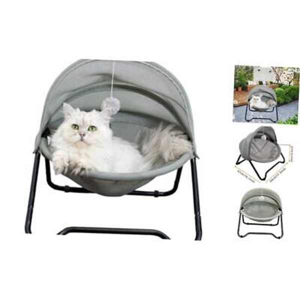 Cat Bed Cat Hammock Bed Elevated cat Bed, Comfortable and Breathable Pet Grey