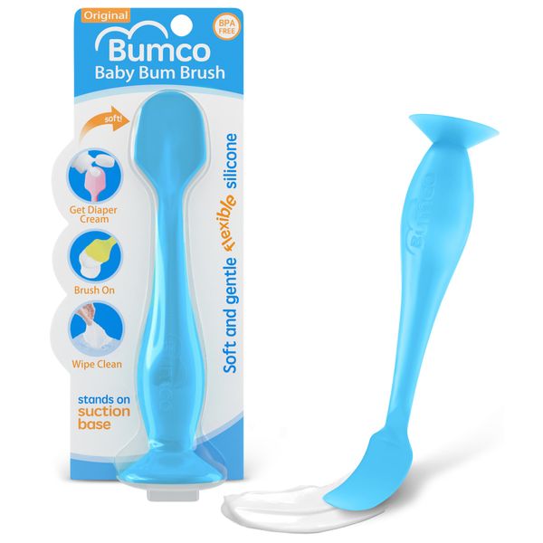 Bumco Diaper Cream Spatula - BPA-Free Butt Paste Diaper Cream Applicator, Soft & Flexible Diaper Rash Cream Applicator, Butt Spatula Baby, Mom-Invented Diaper Bag Essentials (Blue)