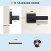 KNOBWELL 2 Pack Dummy Door Knobs Matte Black Interior Door Handles Non-Functioning Pull Only for Closet/French Doors(Only One Side Use)