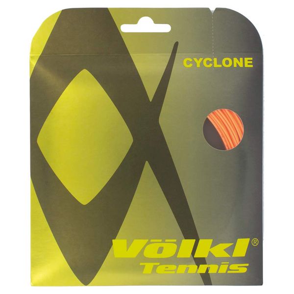 Volkl Cyclone | Tennis Racquet String | Spin & Control | Ten-Sided co-Polymer (Fluo Carrot, 17, Set)