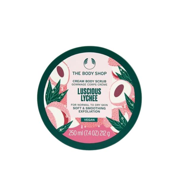 The Body Shop Luscious Lychee 250ml Cream Body Scrub - Vegan - Limited Edition