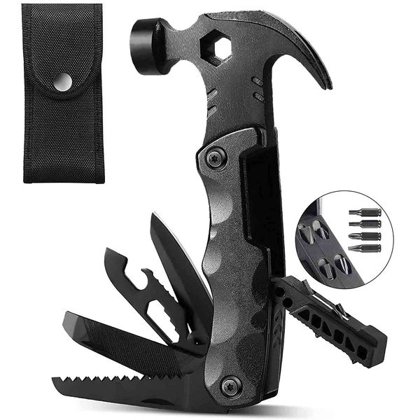 Peg Hammer, Multi Tool, Multi-functional Hammer, Disaster Preparedness Goods, Outdoor Tool, Portable Hammer, Camping Tool, Tent Tarp Hammer, Driver Knife, Nail/Punching Saw, 13-in-1 Outdoor Tool, Home Emergency Tool, Set Up Tool, Sports Fishing, Mountain 