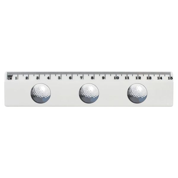 'Golf Ball' 15cm (6 Inch) White Plastic Ruler (RL00085491)