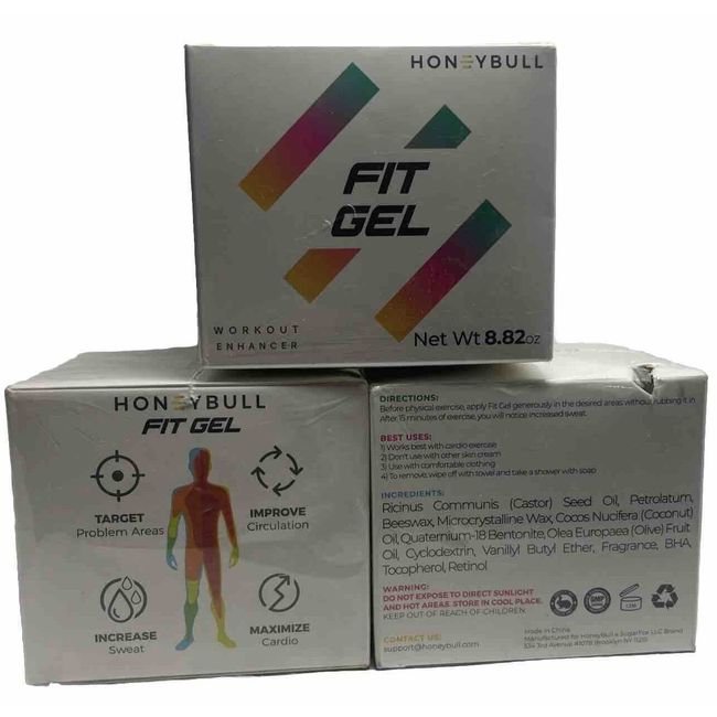 3 HoneyBull Fit Gel Workout Enhancer 8.82oz EXP: 8/26