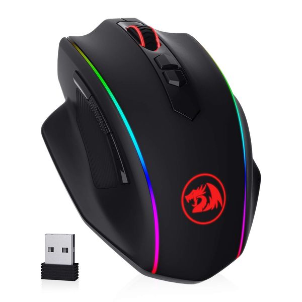 Redragon M686 Wireless Gaming Mouse, 16000 DPI Wired/Wireless Gamer Mouse with Professional Sensor, 45-Hour Durable Power Capacity, Customizable Macro and RGB Backlight for PC/Mac/Laptop