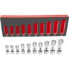 12030 10 Pcs 3/8" Drive Metric Flare Nut Socket Set Fuel Line Socket Wrench Tool