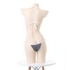 Micro Bikini, Ultra Small, Cute, Sexy, Anime, Swimsuit, Extreme, Cosplay, Cute, School Swimsuit, Wind, Lace, Underwear, Femininity, Mini Bra + Bikini T-Panties, 2-piece Set (Gray)