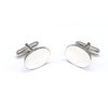 925 Sterling Silver Oval Shaped Plain Cufflinks, Cuff Links Suitable to Personalized Engraved