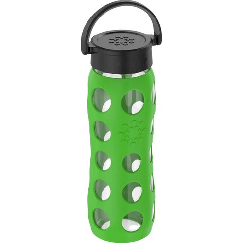Lifefactory 22-Ounce BPA-Free Glass Water Bottle with Classic Cap and Protective Silicone Sleeve, Moss