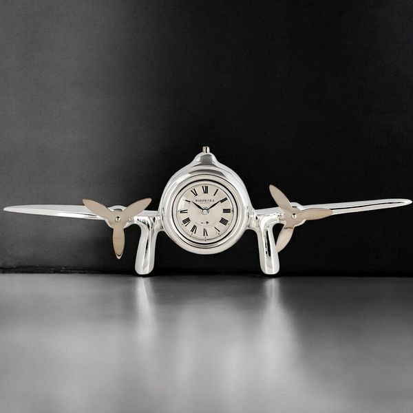 New Modern Art Deco-Style Aviation-Inspired Desk Clock