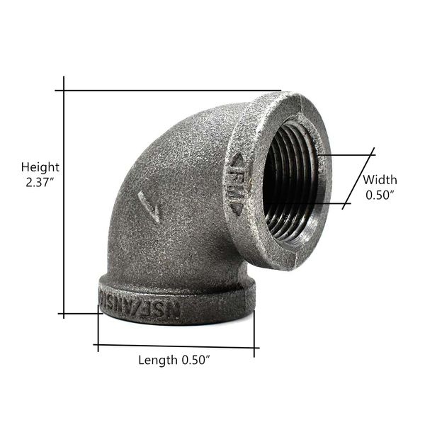 Thrifco 8317005 1/2 Inch Black 90 Elbow