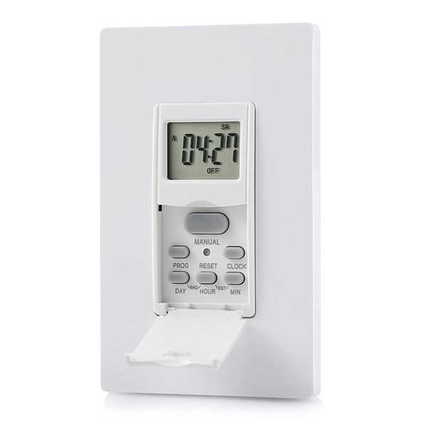 DEWENWILS  7 Day Programmable In-Wall Timer Switch Digital for Fans, Lights,