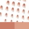 24pcs Short Round False Nails French Gradient Pink Full Coverage Removable Nail Tips