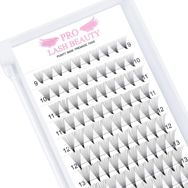 Pre Made Fan Eyelash Extensions 10D-C-0.07-09 Pointy Base Premade Fans Eyelash Extension 0.05 0.07 0.10 Lash Extensions Pre Fanned Russian Volume Lashes C D curl（10D-C-0.07-09）