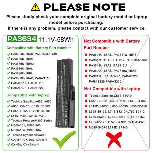 Fancy Buying PABAS228 Laptop Battery for Toshiba Satellite T100 Series Satellite T110 Satellite T110-00D Satellite T110-107 Satellite T110-10J Satellite T110-11U Satellite T110-11V Satellite T110-121